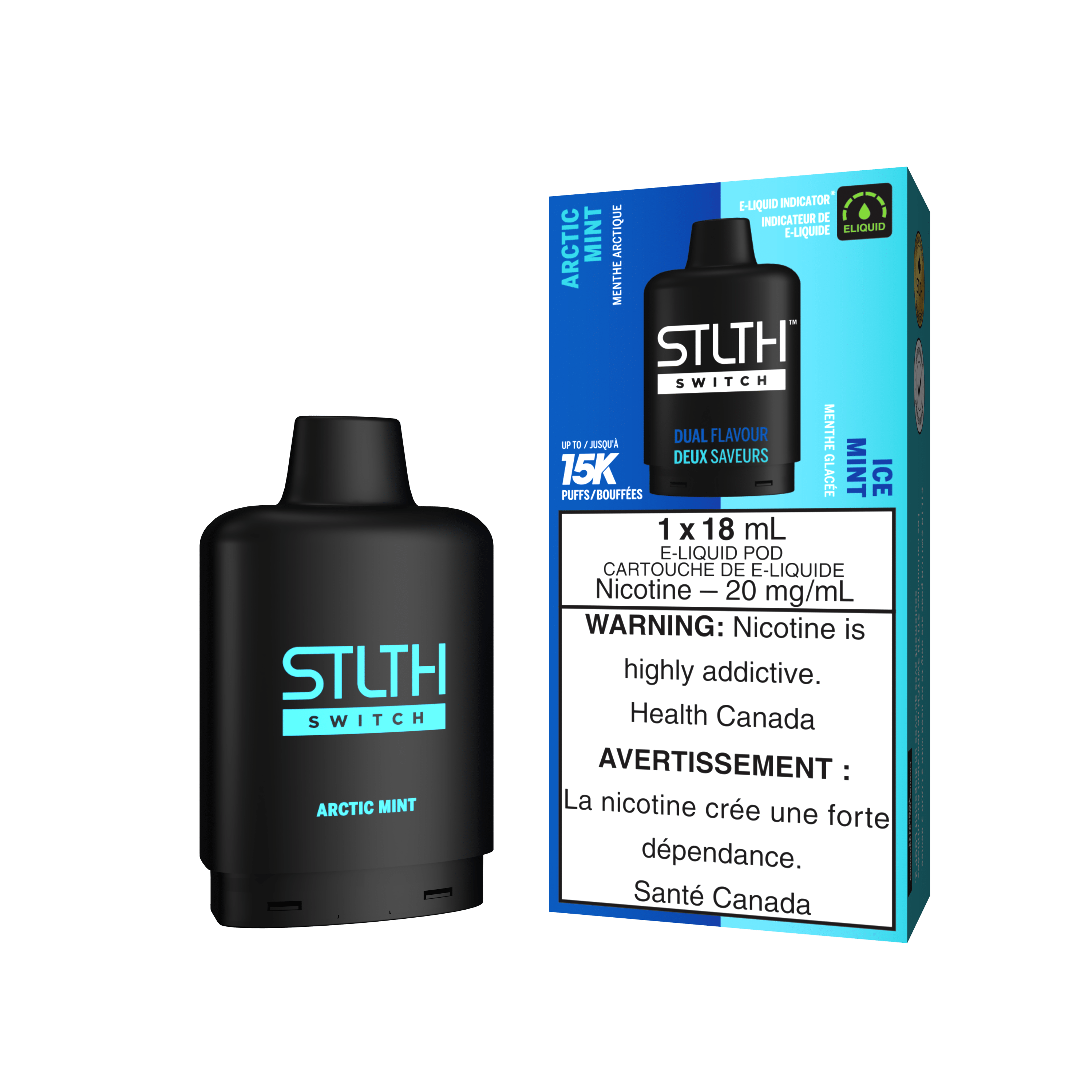 STLTH Switch Pod - Arctic Mint + Ice Mint available on Canada online vape shop