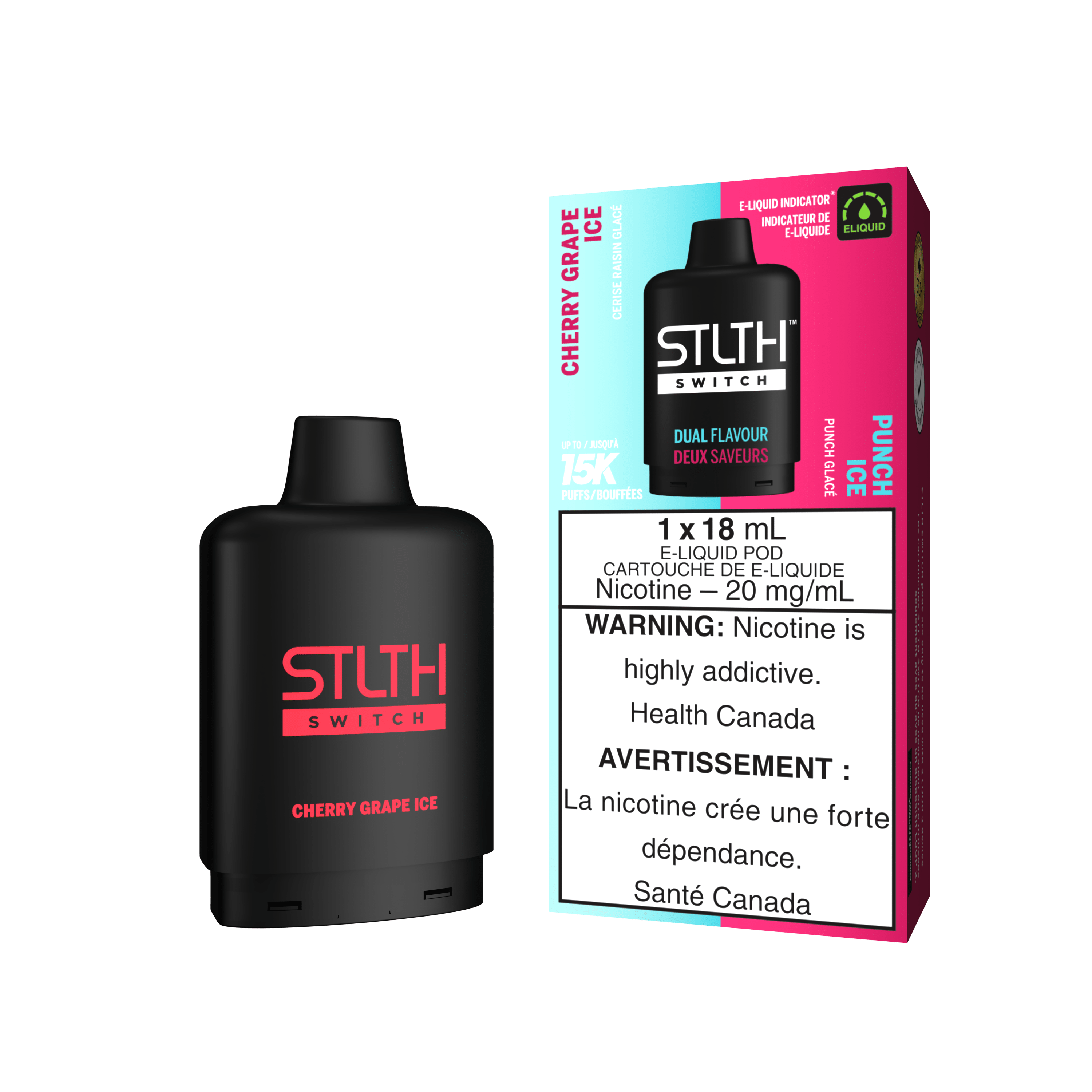 STLTH Switch Pod - Cherry Grape Ice + Punch Ice available on Canada online vape shop