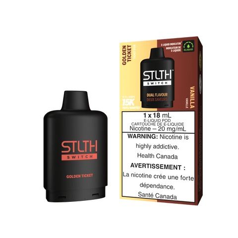 STLTH Switch Pod - Golden Ticket + Vanilla available on Canada online vape shop