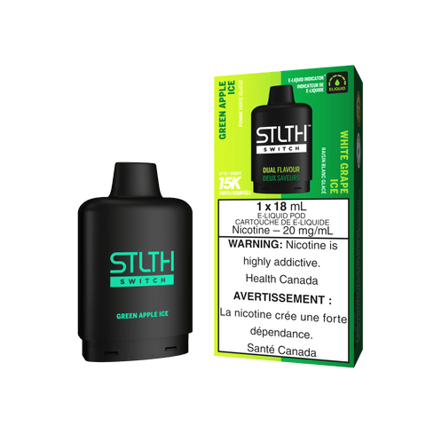 STLTH Switch Pod - Green Apple Ice + White Grape Ice available on Canada online vape shop