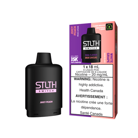 STLTH Switch Pod - Juicy Peach + White Grape available on Canada online vape shop