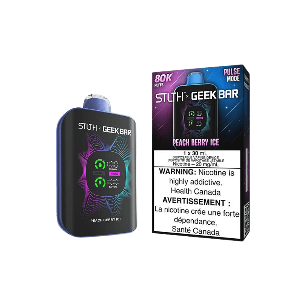 STLTH X Geek Bar 80K - Peach Berry Ice Disposable Vape available on Canada online vape shop