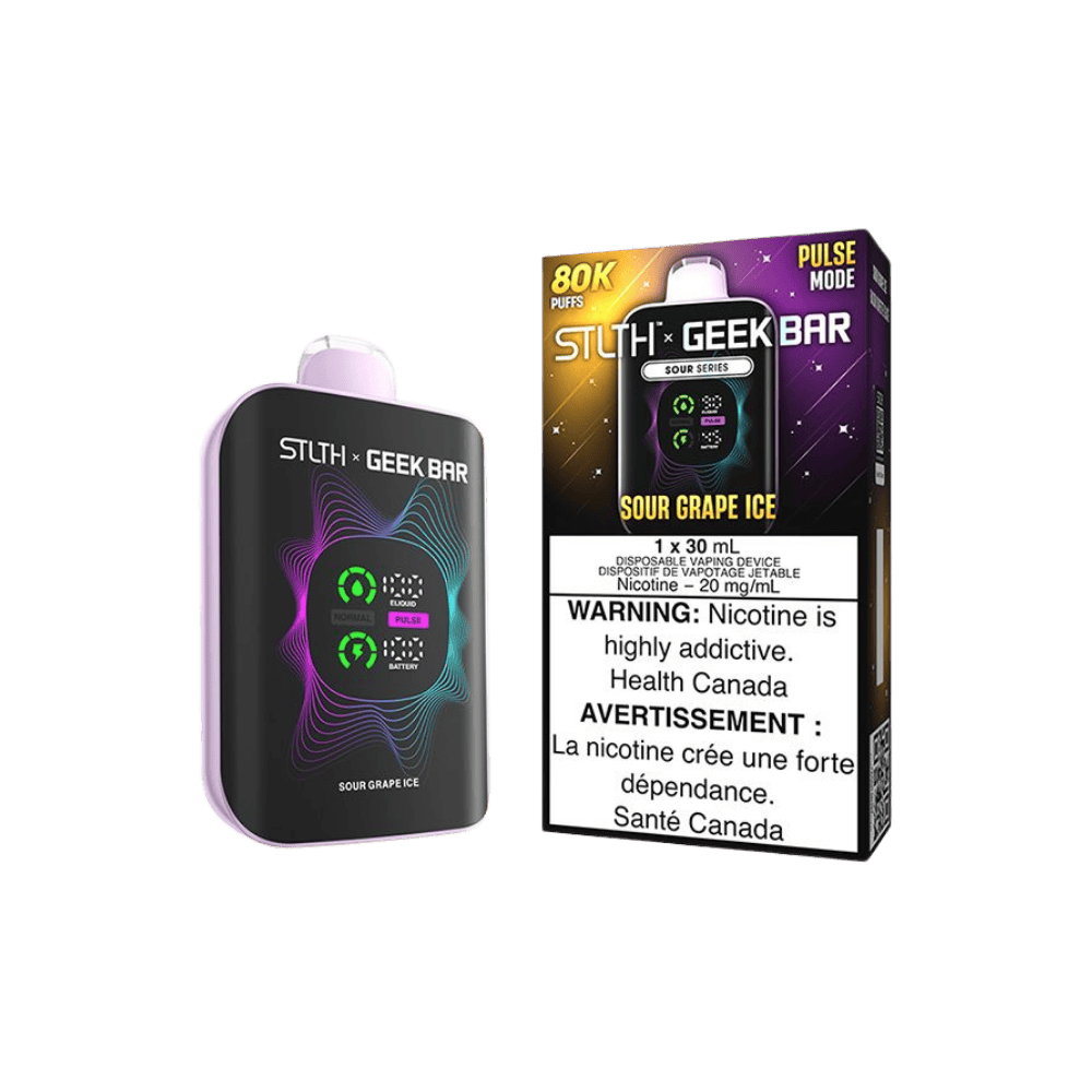 STLTH X Geek Bar 80K - Sour Grape Ice Disposable Vape available on Canada online vape shop