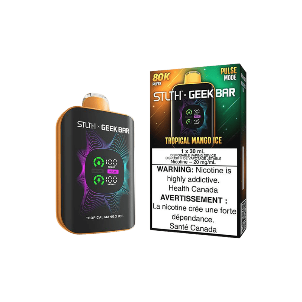 STLTH X Geek Bar 80K - Tropical Mango Ice Disposable Vape available on Canada online vape shop