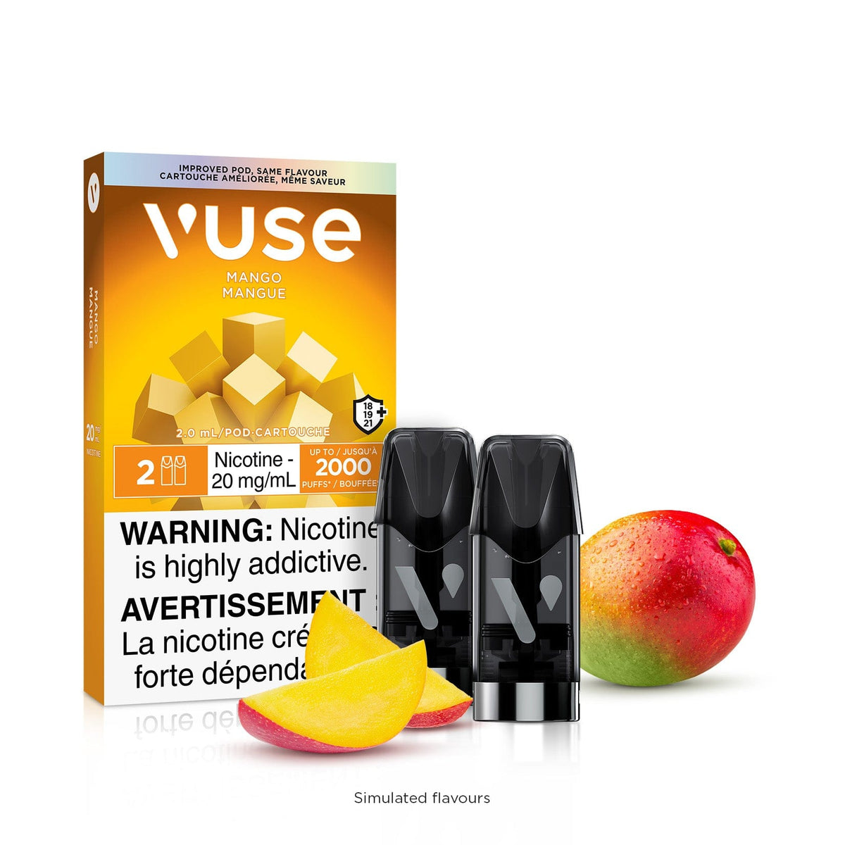 Vuse Mango Pods | 2-Pack 1.9mL Tropical Fruit Replacement Pods DRAGON VAPE Vuse Mango Pods | 2-Pack 1.9mL Tropical Fruit Replacement Pods DRAGON VAPE