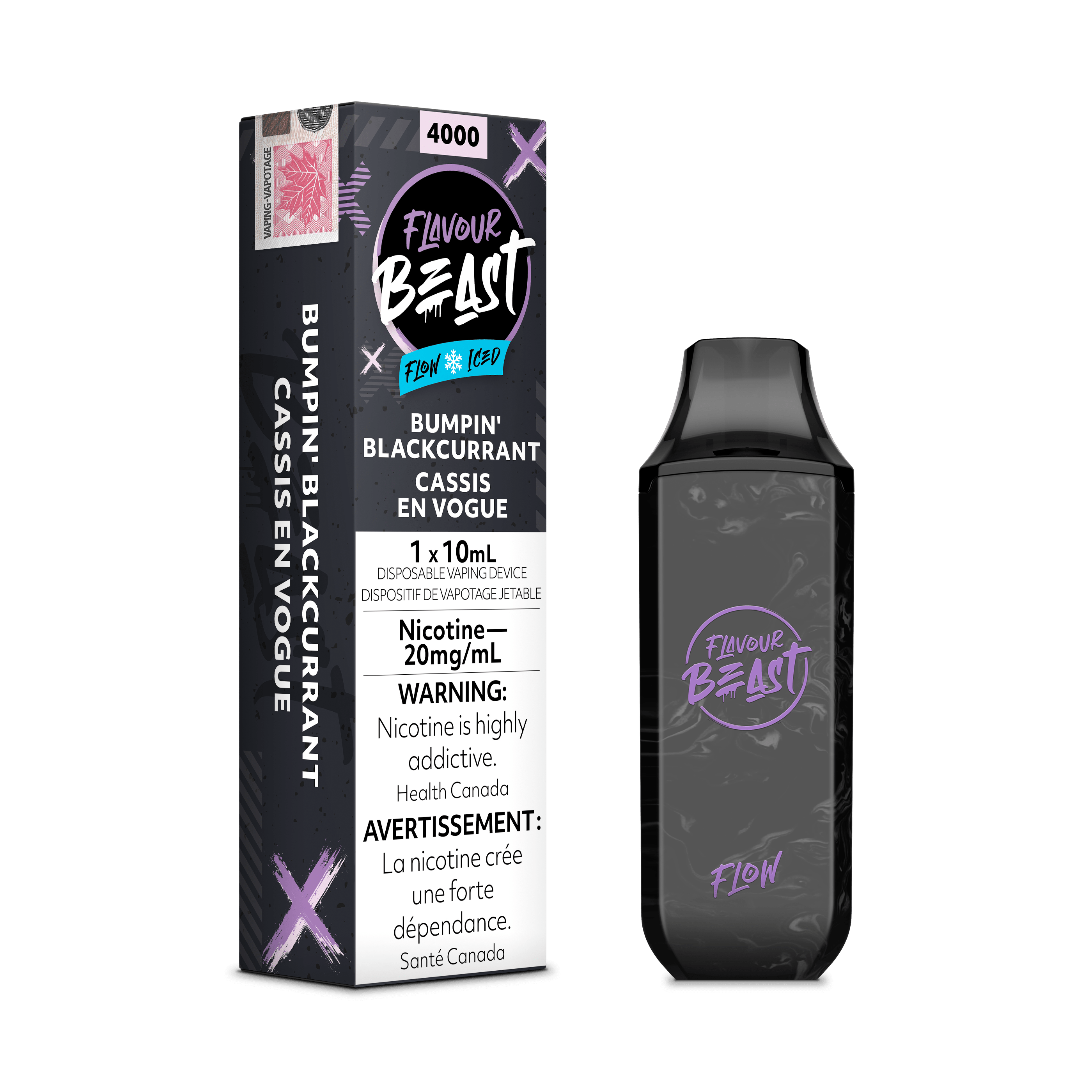 Flavour Beast Flow Disposable Vape - Bumpin' Blackcurrant Iced available on Canada online vape shop