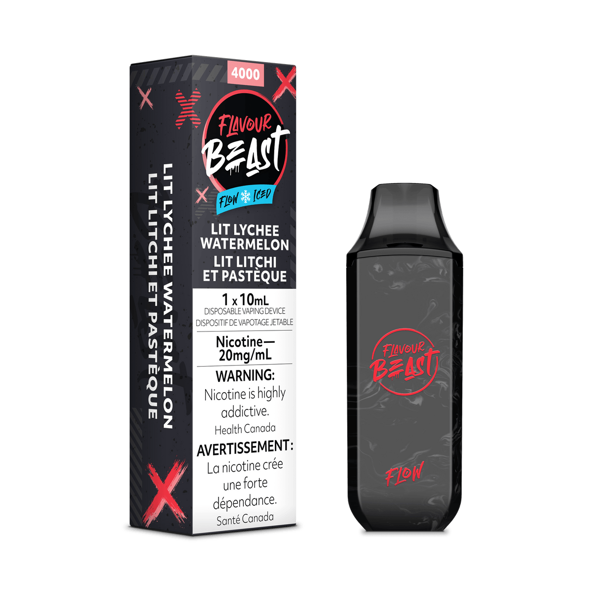Flavour Beast Flow Disposable Vape - Lit Lychee Watermelon Iced available on Canada online vape shop