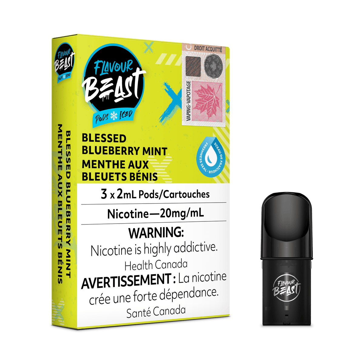 Flavour Beast Vape Pod - Blessed Blueberry Mint Iced available on Canada online vape shop