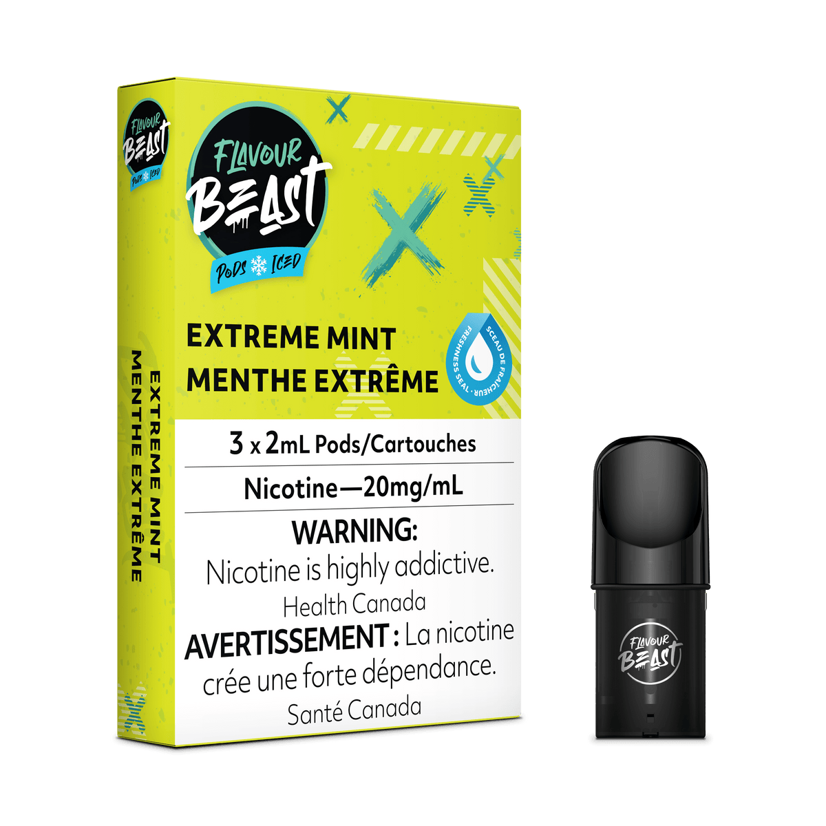Flavour Beast Vape Pod - Extreme Mint Iced available on Canada online vape shop