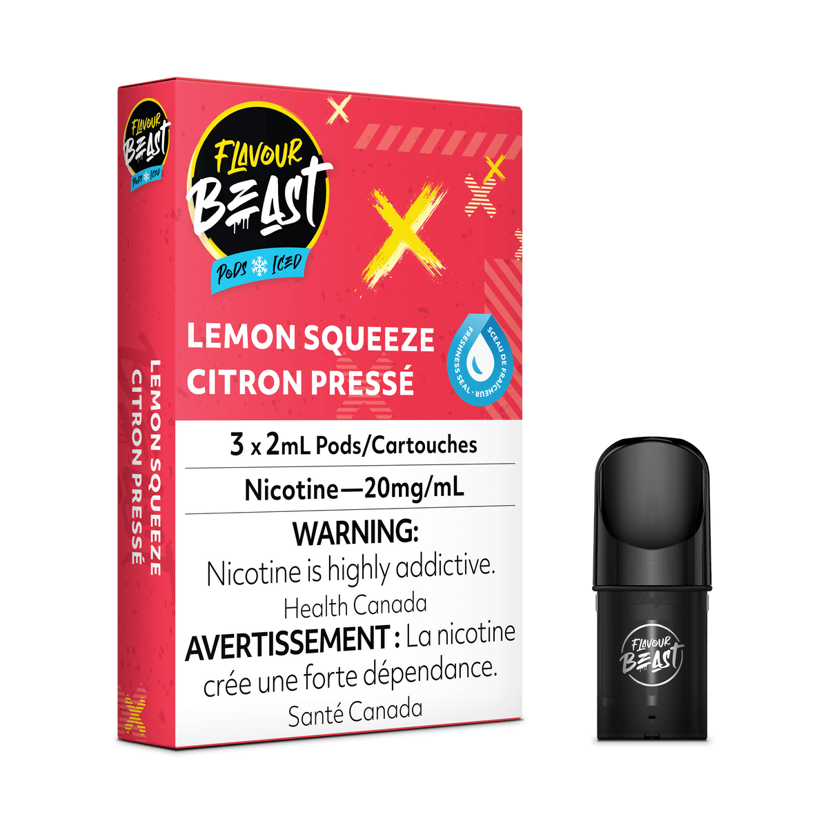 Flavour Beast Vape Pod - Lemon Squeeze Iced available on Canada online vape shop