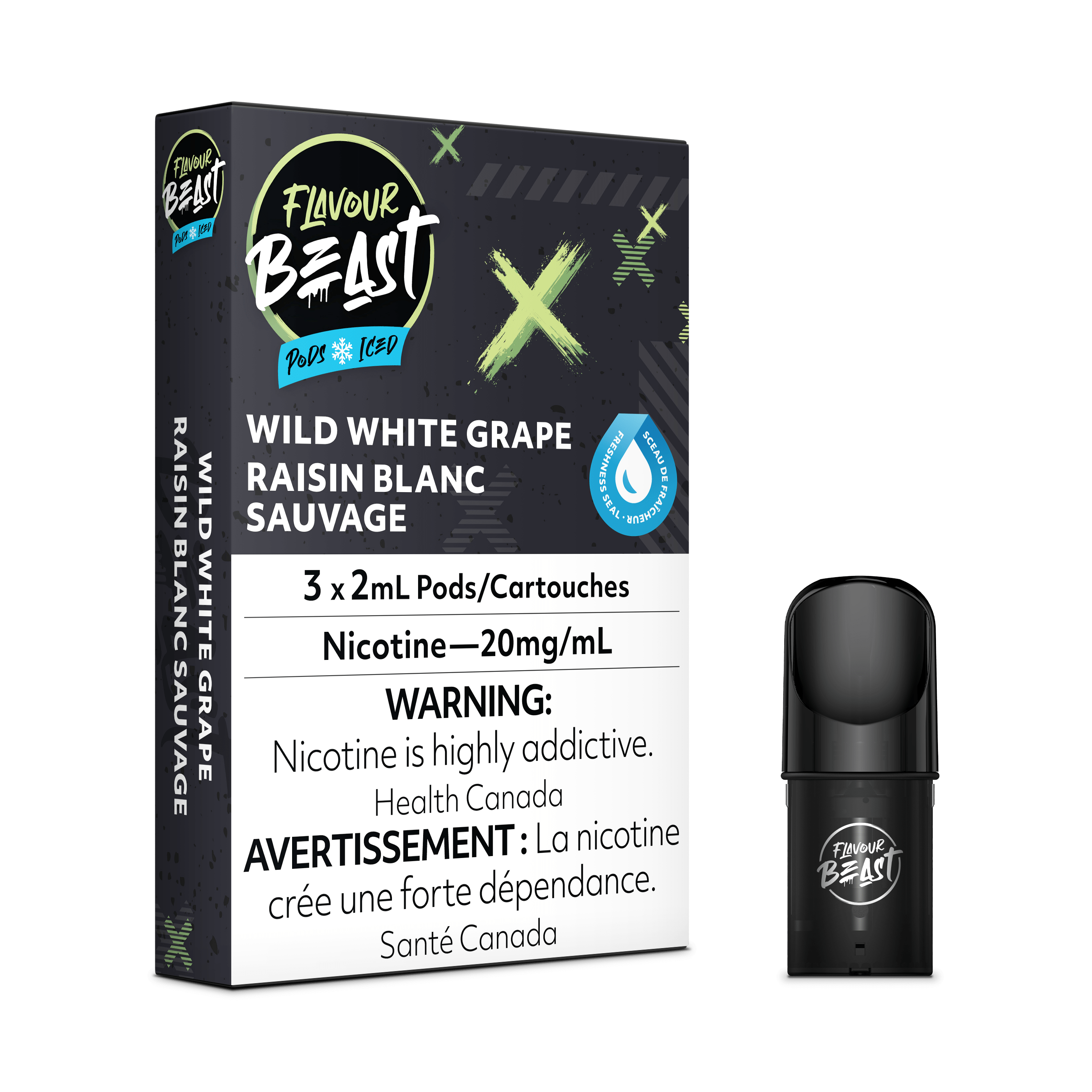 Flavour Beast Vape Pod - Wild White Grape Iced available on Canada online vape shop