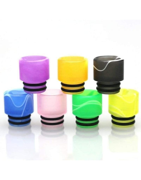 510 Acrylic Anti Spit Back Coloured Cyclone Twisted Vape Drip Tip