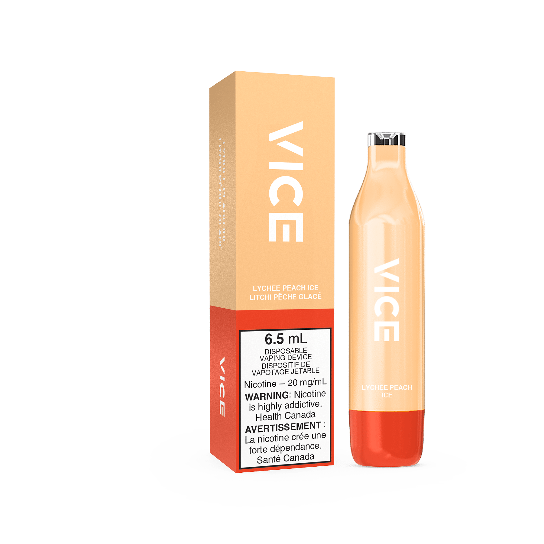 VICE 2500 - Lychee Peach Ice available on Canada online vape shop