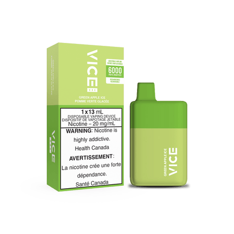VICE BOX Disposable Vape - Green Apple Ice available on Canada online vape shop