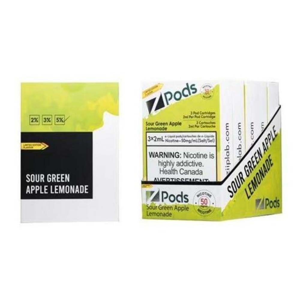 Z Pods S Compatible Pod Pack - Sour Green Apple Lemonade (3/PK) available on Canada online vape shop